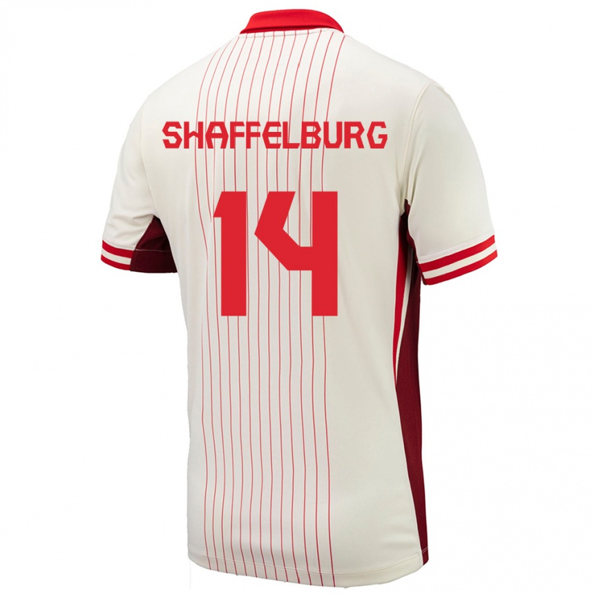 Women Football Canada Jacob Shaffelburg #14 White Away Jersey 24-26 T-Shirt