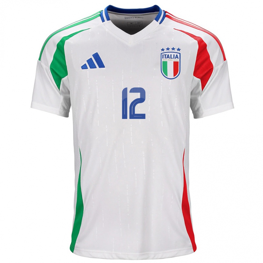 Women Football Italy Francesco Plaia #12 White Away Jersey 24-26 T-Shirt