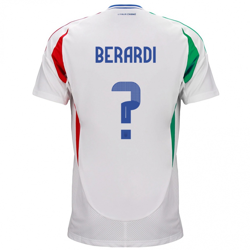 Women Football Italy Domenico Berardi #0 White Away Jersey 24-26 T-Shirt