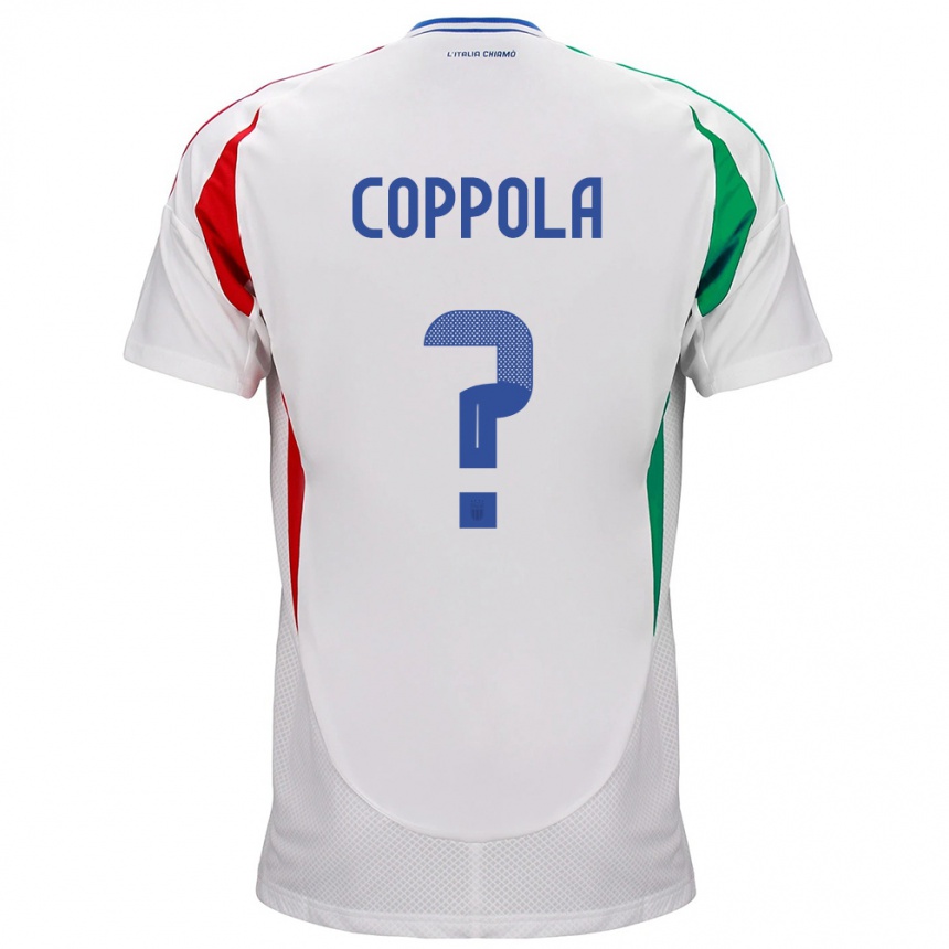 Women Football Italy Diego Coppola #0 White Away Jersey 24-26 T-Shirt