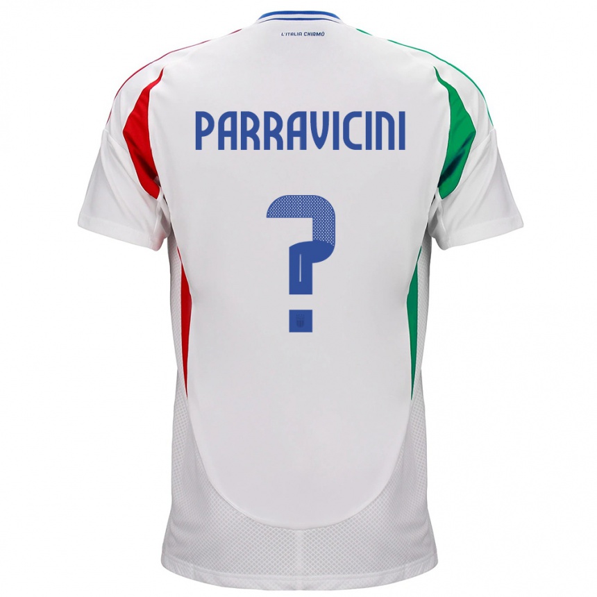Women Football Italy Fabio Parravicini #0 White Away Jersey 24-26 T-Shirt