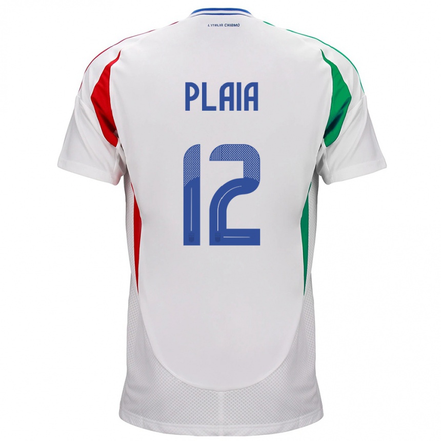 Women Football Italy Francesco Plaia #12 White Away Jersey 24-26 T-Shirt