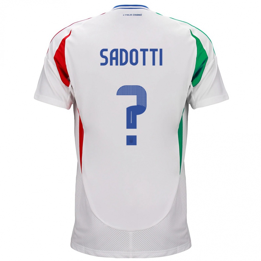 Women Football Italy Edoardo Sadotti #0 White Away Jersey 24-26 T-Shirt