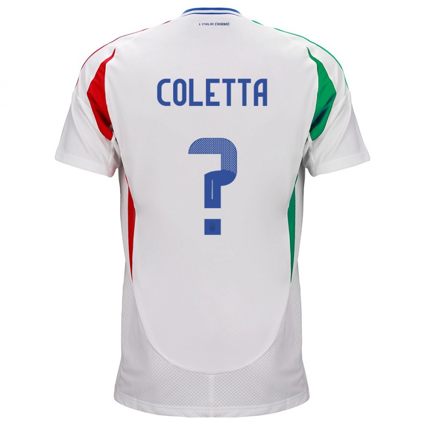 Women Football Italy Federico Coletta #0 White Away Jersey 24-26 T-Shirt