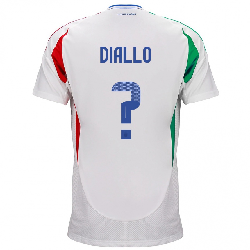 Women Football Italy Djibril Diallo #0 White Away Jersey 24-26 T-Shirt