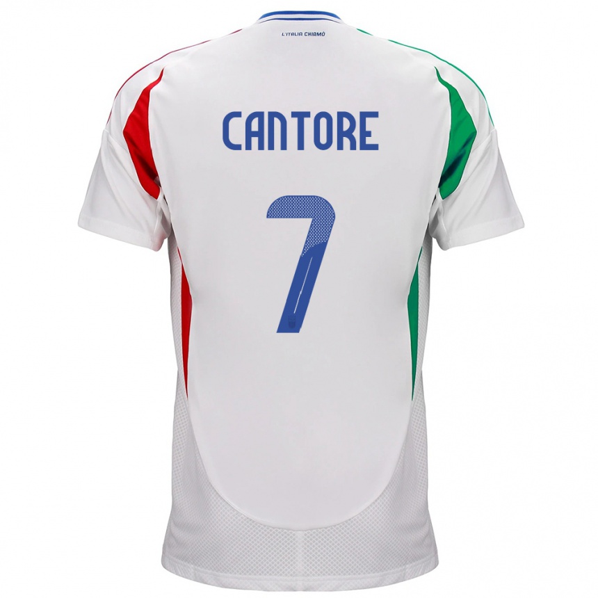 Women Football Italy Sofia Cantore #7 White Away Jersey 24-26 T-Shirt