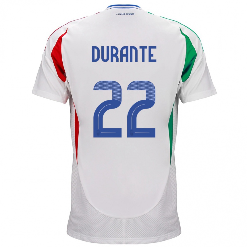 Women Football Italy Francesca Durante #22 White Away Jersey 24-26 T-Shirt