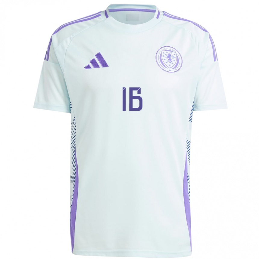 Women Football Scotland Rory Whittaker #16 Light Mint Blue Away Jersey 24-26 T-Shirt