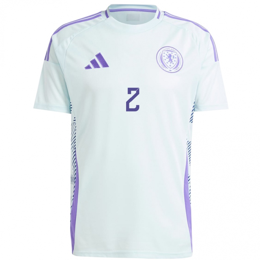 Women Football Scotland Nicola Docherty #2 Light Mint Blue Away Jersey 24-26 T-Shirt