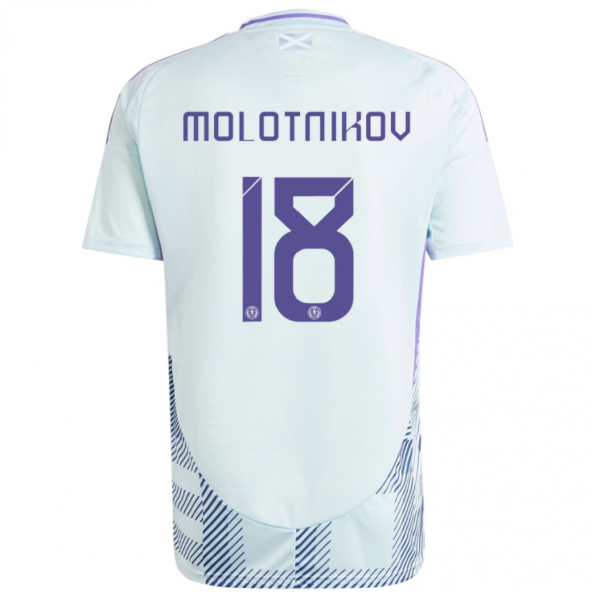 Women Football Scotland Rudi Molotnikov #18 Light Mint Blue Away Jersey 24-26 T-Shirt