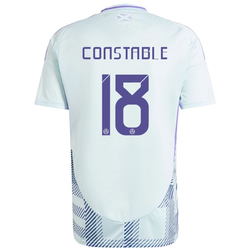 Women Football Scotland Scott Constable #18 Light Mint Blue Away Jersey 24-26 T-Shirt