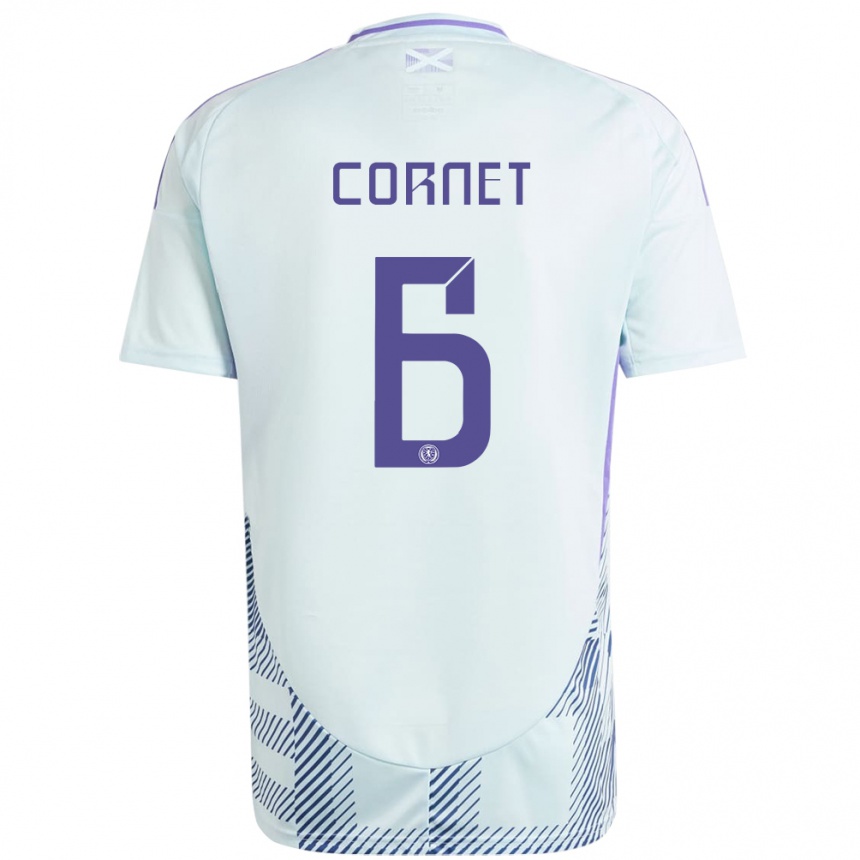 Women Football Scotland Chelsea Cornet #6 Light Mint Blue Away Jersey 24-26 T-Shirt