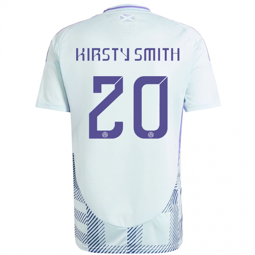 Women Football Scotland Kirsty Smith #20 Light Mint Blue Away Jersey 24-26 T-Shirt