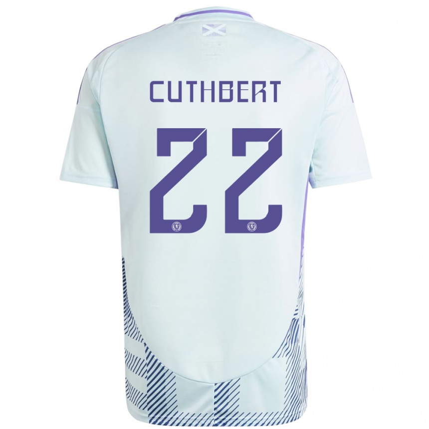 Women Football Scotland Erin Cuthbert #22 Light Mint Blue Away Jersey 24-26 T-Shirt