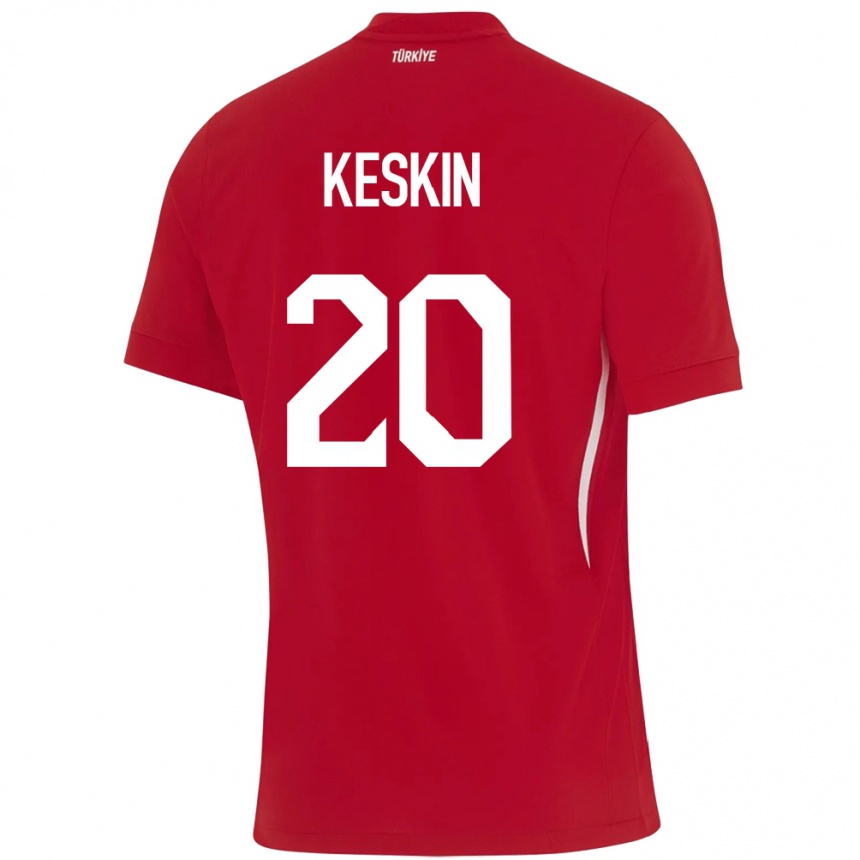 Women Football Turkey Elif Keskin #20 Red Away Jersey 24-26 T-Shirt