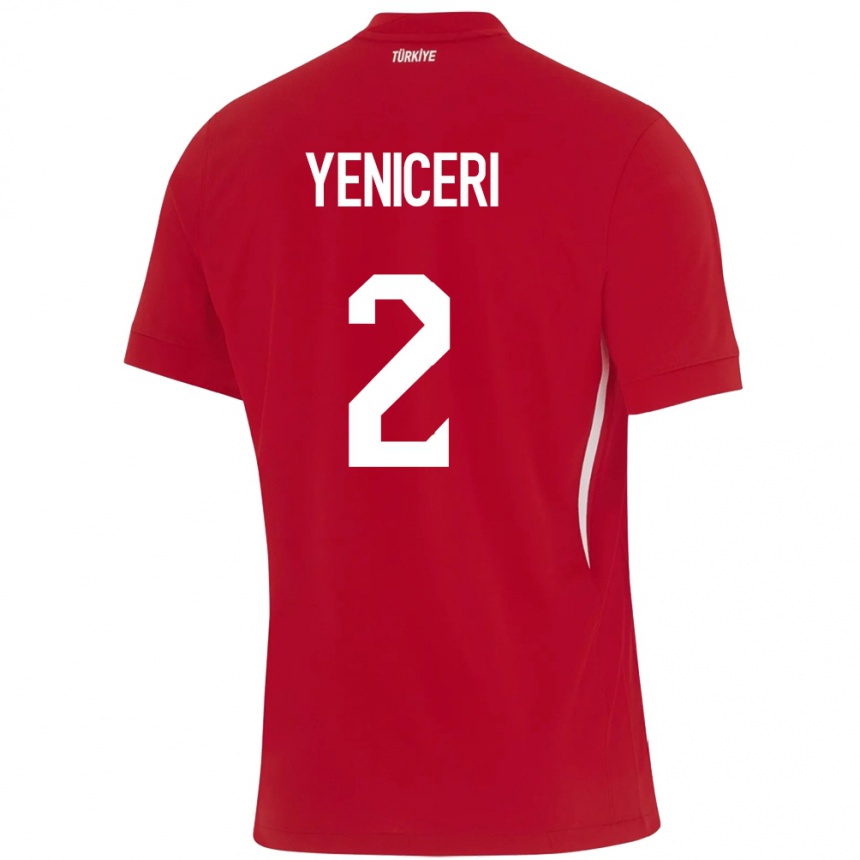 Women Football Turkey Berna Yeniçeri #2 Red Away Jersey 24-26 T-Shirt