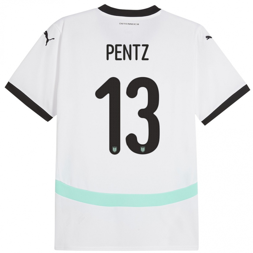 Women Football Austria Patrick Pentz #13 White Away Jersey 24-26 T-Shirt