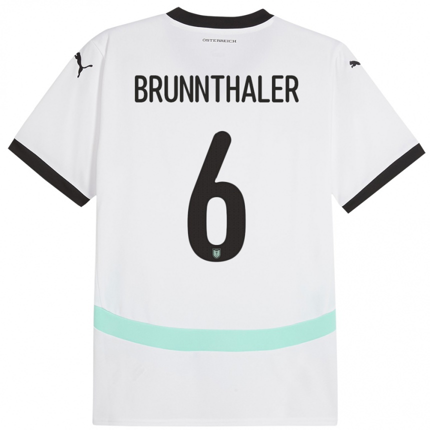 Women Football Austria Melanie Brunnthaler #6 White Away Jersey 24-26 T-Shirt
