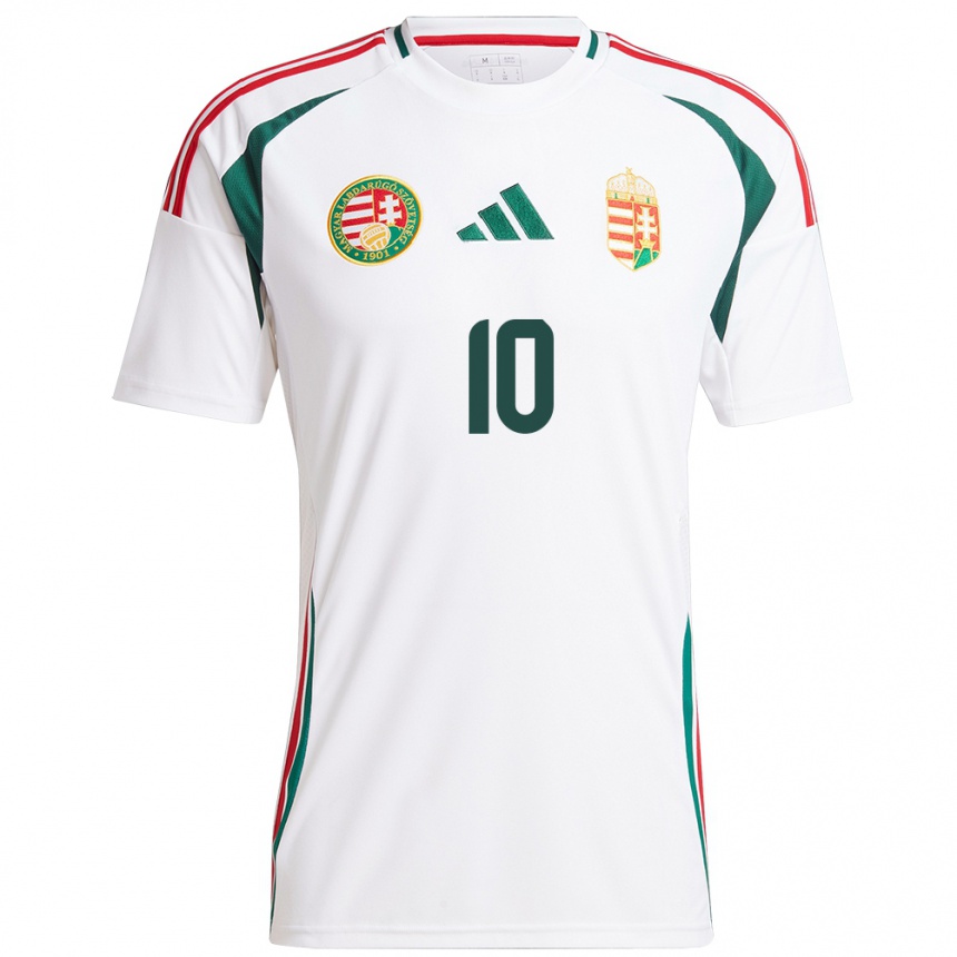 Women Football Hungary Hunor Bogdán #10 White Away Jersey 24-26 T-Shirt