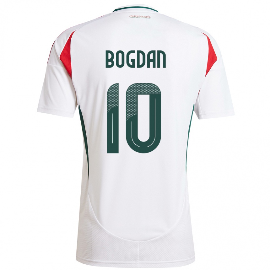 Women Football Hungary Hunor Bogdán #10 White Away Jersey 24-26 T-Shirt