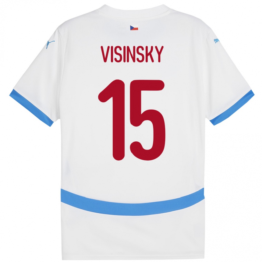 Women Football Czech Republic Denis Visinsky #15 White Away Jersey 24-26 T-Shirt