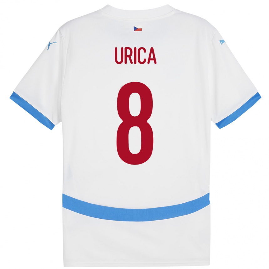 Women Football Czech Republic Adam Urica #8 White Away Jersey 24-26 T-Shirt
