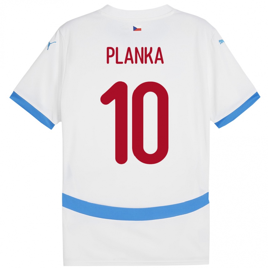 Women Football Czech Republic David Planka #10 White Away Jersey 24-26 T-Shirt