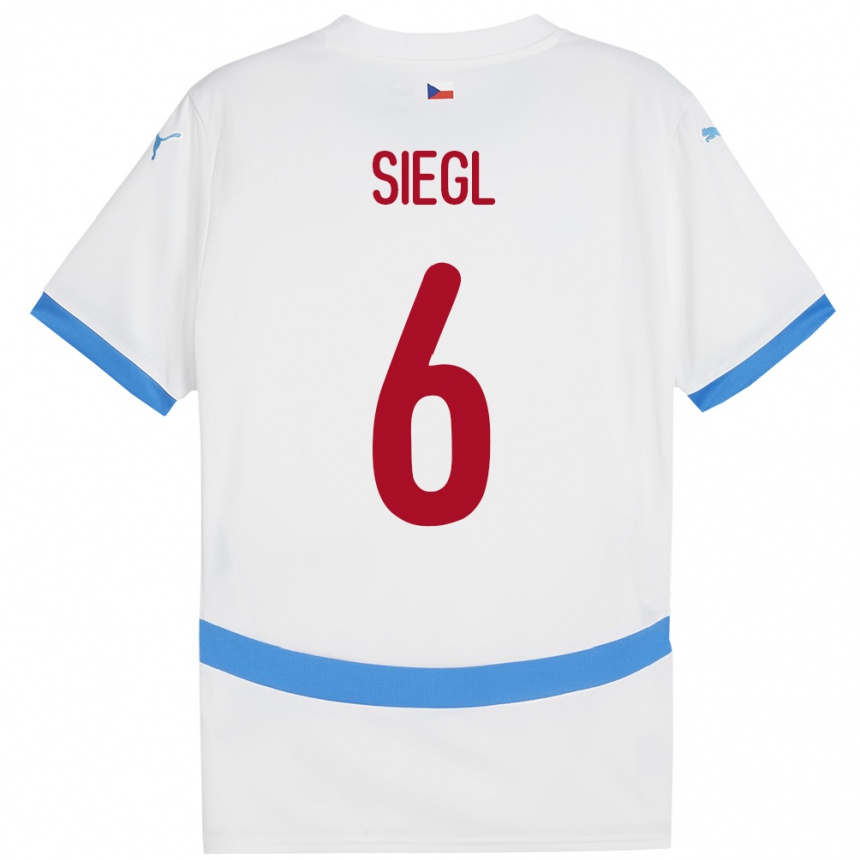 Women Football Czech Republic Patrik Siegl #6 White Away Jersey 24-26 T-Shirt