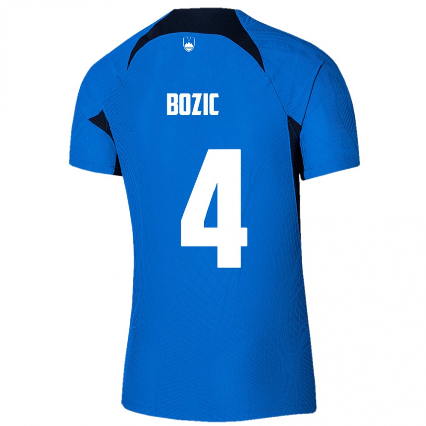 Women Football Slovenia Viktor Bozic #4 Blue Away Jersey 24-26 T-Shirt