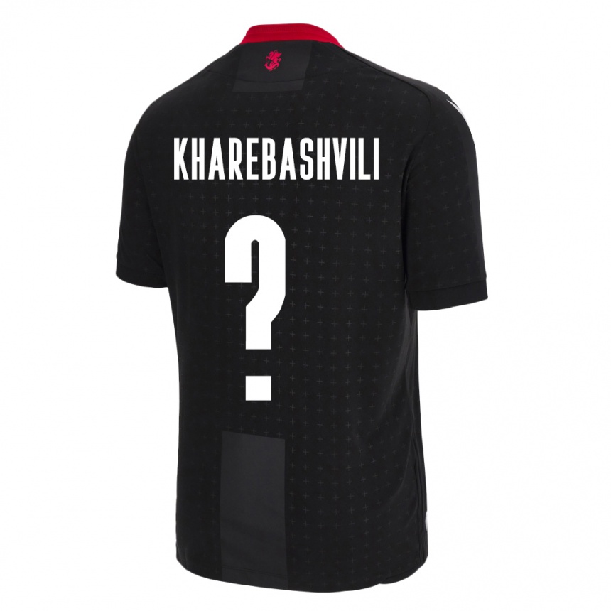 Women Football Georgia Saba Kharebashvili #0 Black Away Jersey 24-26 T-Shirt