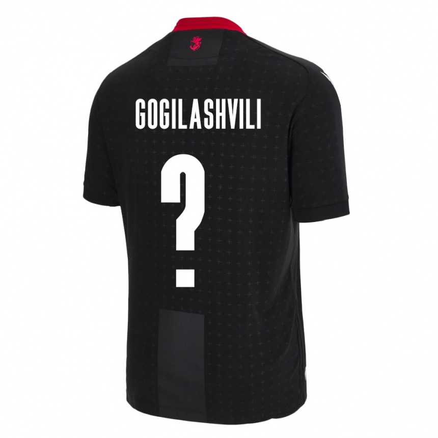 Women Football Georgia Davit Gogilashvili #0 Black Away Jersey 24-26 T-Shirt