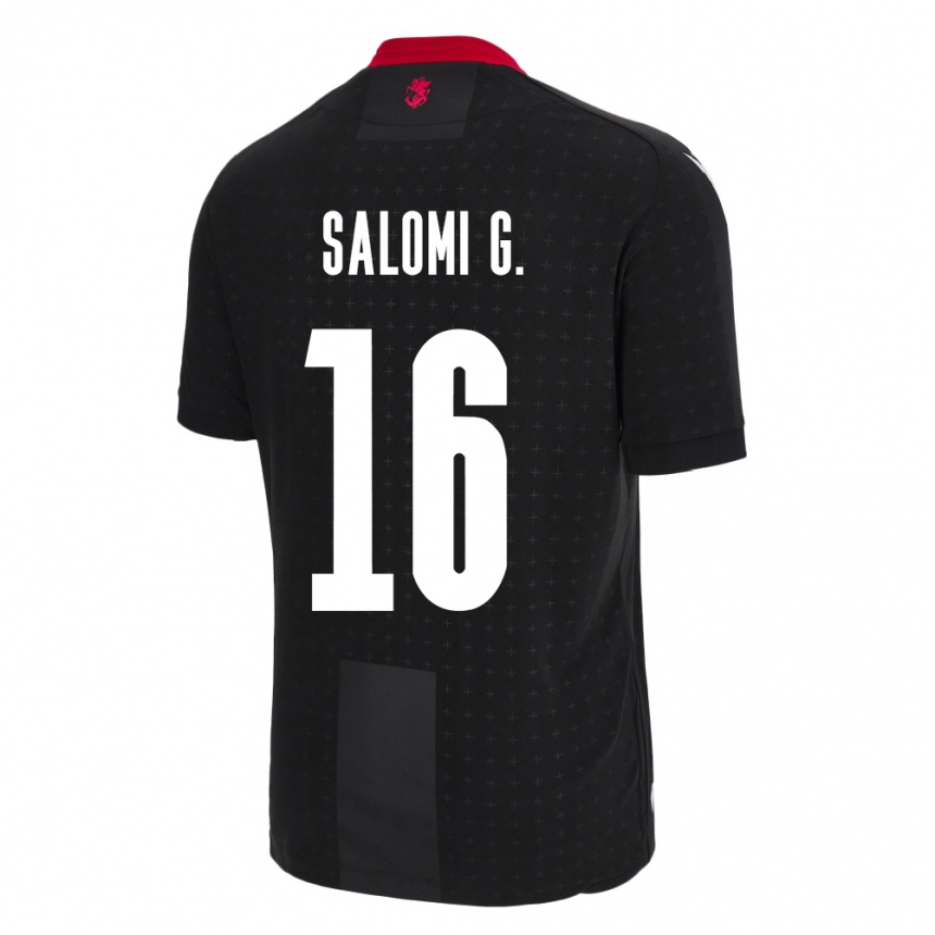 Women Football Georgia Salomi Gasviani #16 Black Away Jersey 24-26 T-Shirt