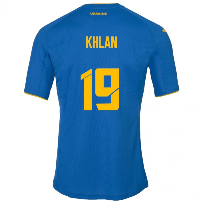 Women Football Ukraine Maksym Khlan #19 Blue Away Jersey 24-26 T-Shirt