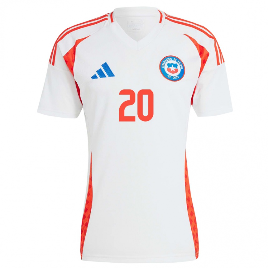 Women Football Chile Lucas Assadi #20 White Away Jersey 24-26 T-Shirt