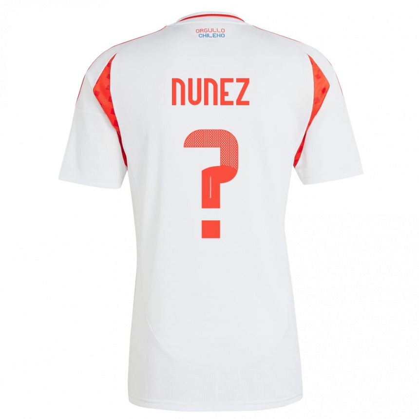 Women Football Chile Renato Nuñez #0 White Away Jersey 24-26 T-Shirt