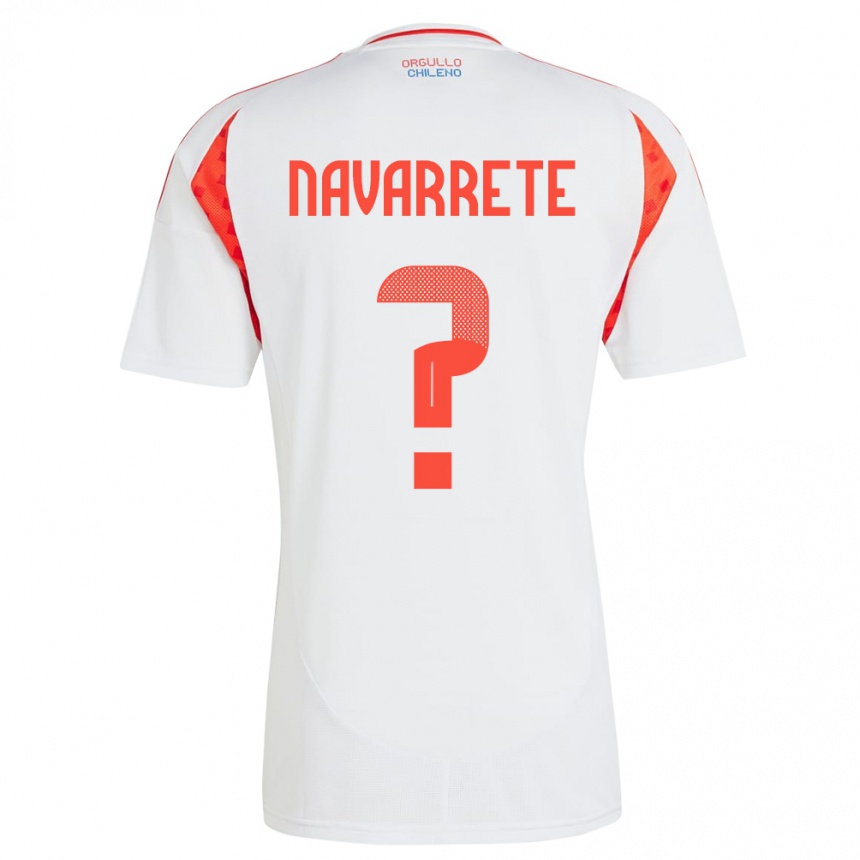 Women Football Chile Sebastián Navarrete #0 White Away Jersey 24-26 T-Shirt