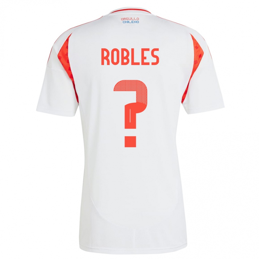 Women Football Chile Diego Robles #0 White Away Jersey 24-26 T-Shirt