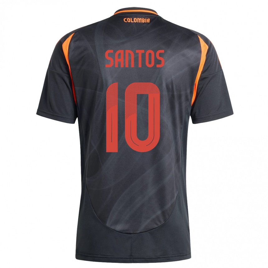 Women Football Colombia Leicy Santos #10 Black Away Jersey 24-26 T-Shirt