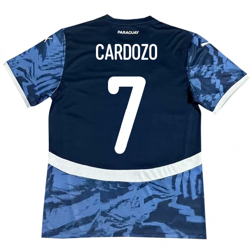 Women Football Paraguay Fernando Cardozo #7 Blue Away Jersey 24-26 T-Shirt