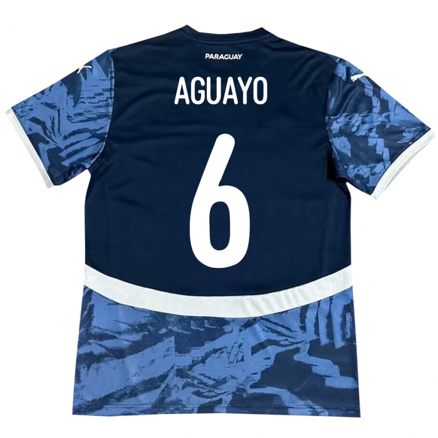 Women Football Paraguay Ángel Aguayo #6 Blue Away Jersey 24-26 T-Shirt