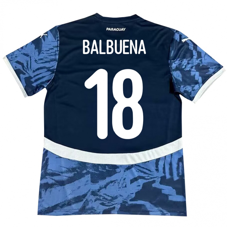 Women Football Paraguay Axel Balbuena #18 Blue Away Jersey 24-26 T-Shirt