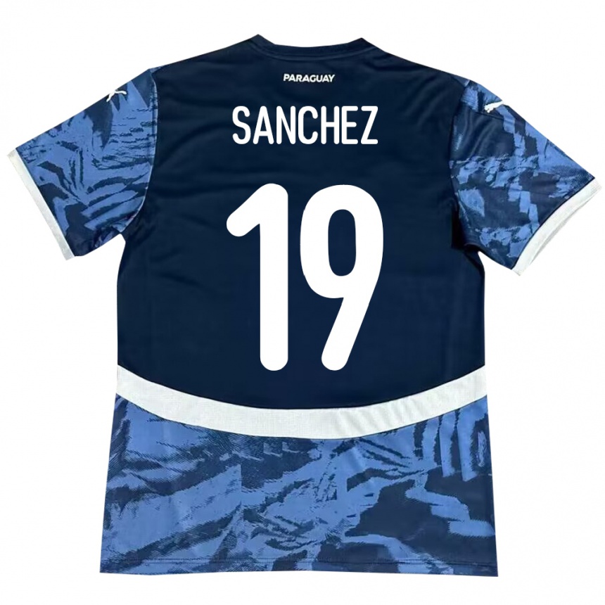 Women Football Paraguay Juan Sánchez #19 Blue Away Jersey 24-26 T-Shirt