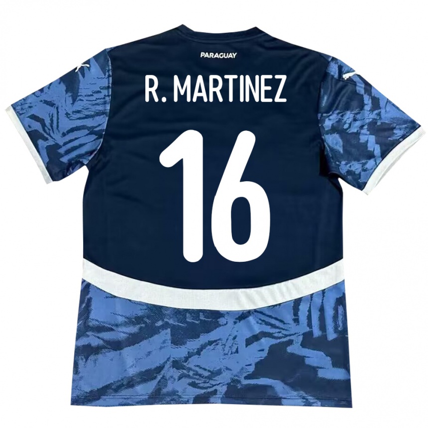 Women Football Paraguay Ramona Martínez #16 Blue Away Jersey 24-26 T-Shirt