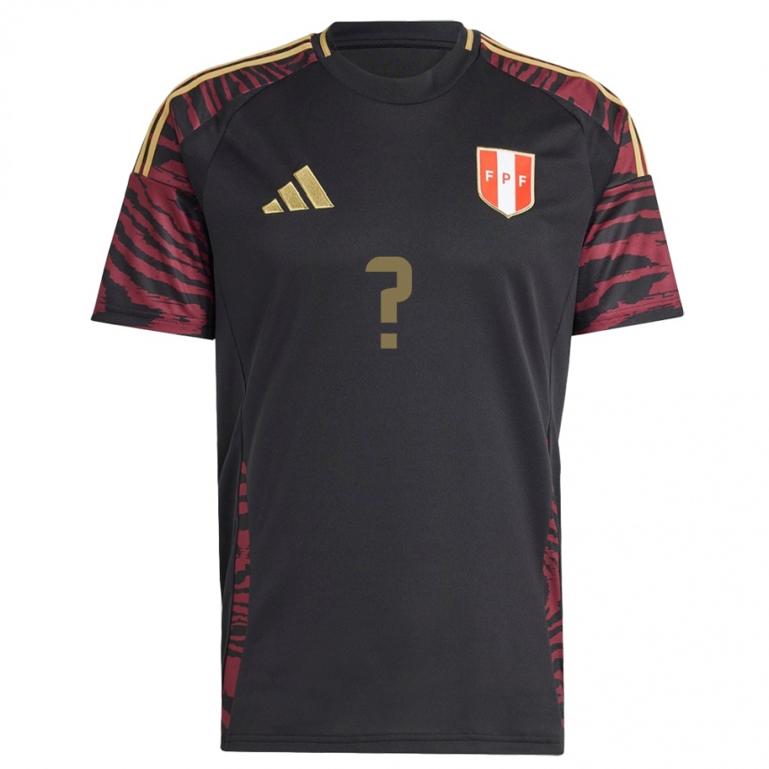 Women Football Peru José Romero #0 Black Away Jersey 24-26 T-Shirt