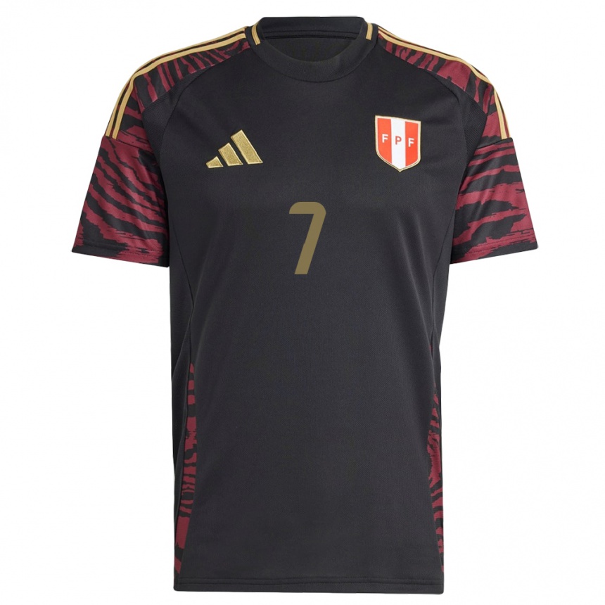 Women Football Peru Hiroshi Mejía #7 Black Away Jersey 24-26 T-Shirt