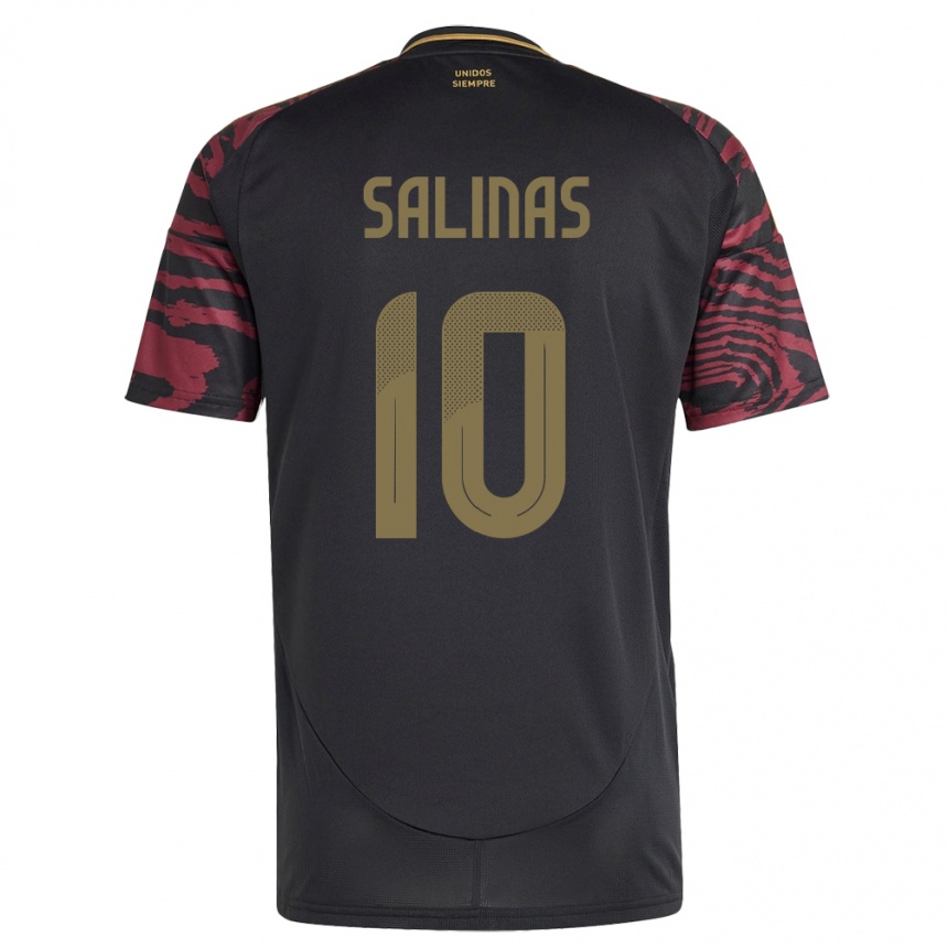 Women Football Peru Thiago Salinas #10 Black Away Jersey 24-26 T-Shirt