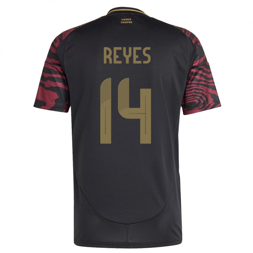 Women Football Peru Alison Reyes #14 Black Away Jersey 24-26 T-Shirt