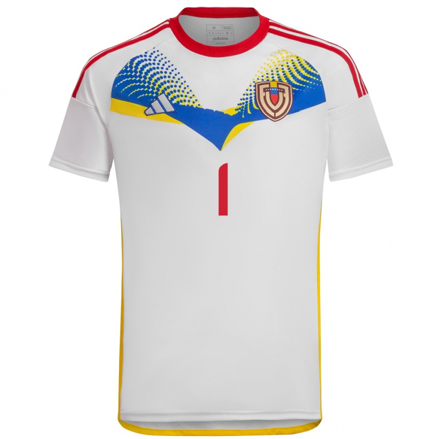 Women Football Venezuela Yessica Velásquez #1 White Away Jersey 24-26 T-Shirt