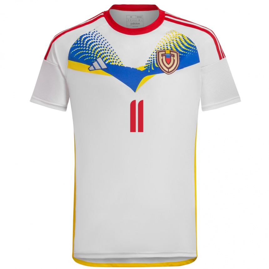Women Football Venezuela Raiderlin Carrasco #11 White Away Jersey 24-26 T-Shirt