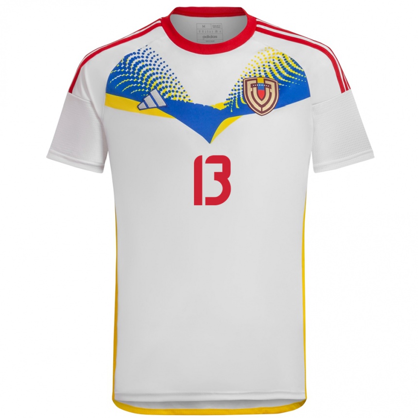 Women Football Venezuela Salvador Bolívar #13 White Away Jersey 24-26 T-Shirt